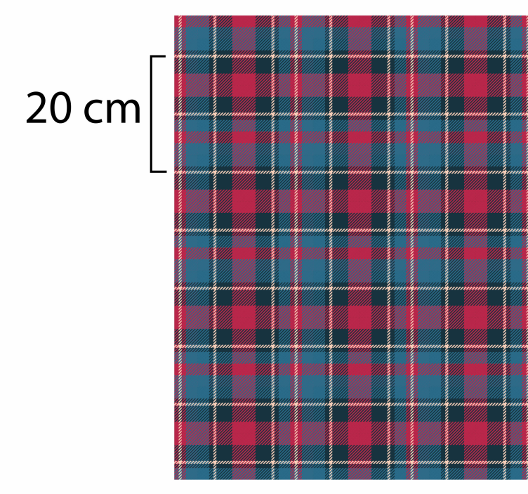 Mavi ve kırmızı tartan eski halı - TenStickers