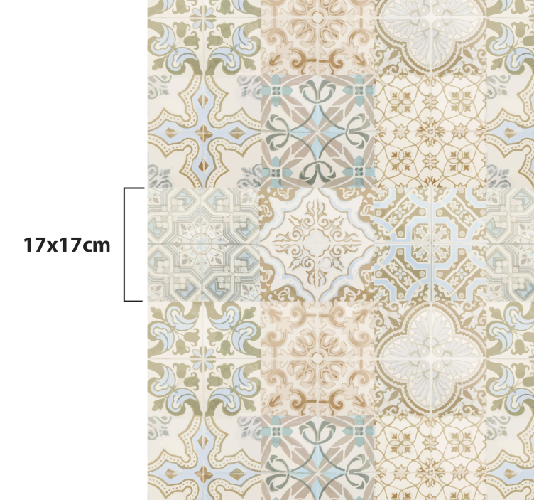 Eski kalıntı ispanyolca tarzı karo halı - TenStickers