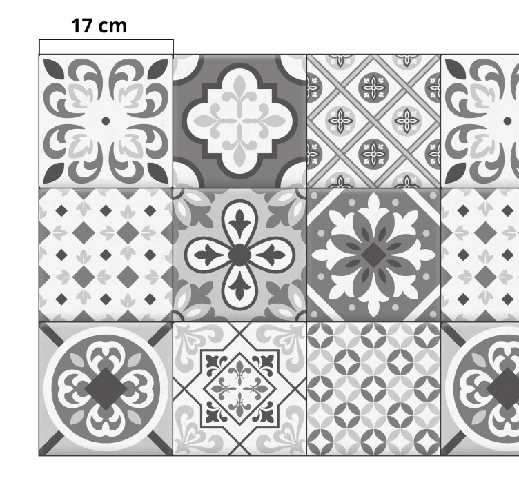 Hidrolik kiremit efekti gri renkler karo halı - TenStickers