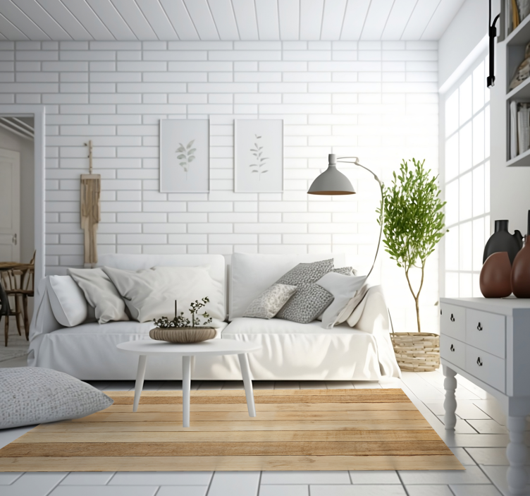 Açık renk ahşap plakalar ahşap efektli vinil halı - TenStickers