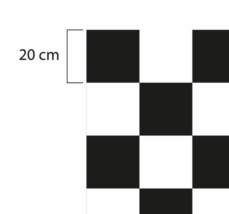 Dama tahtası siyah beyaz karo halı - TenStickers