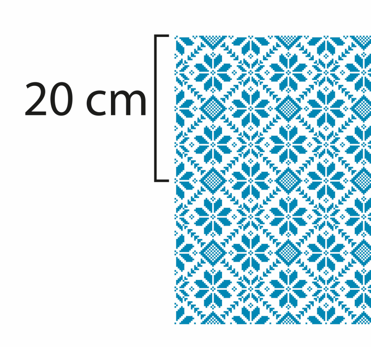 Mavi ve beyaz çiçek mozaik yer karoları - TenStickers