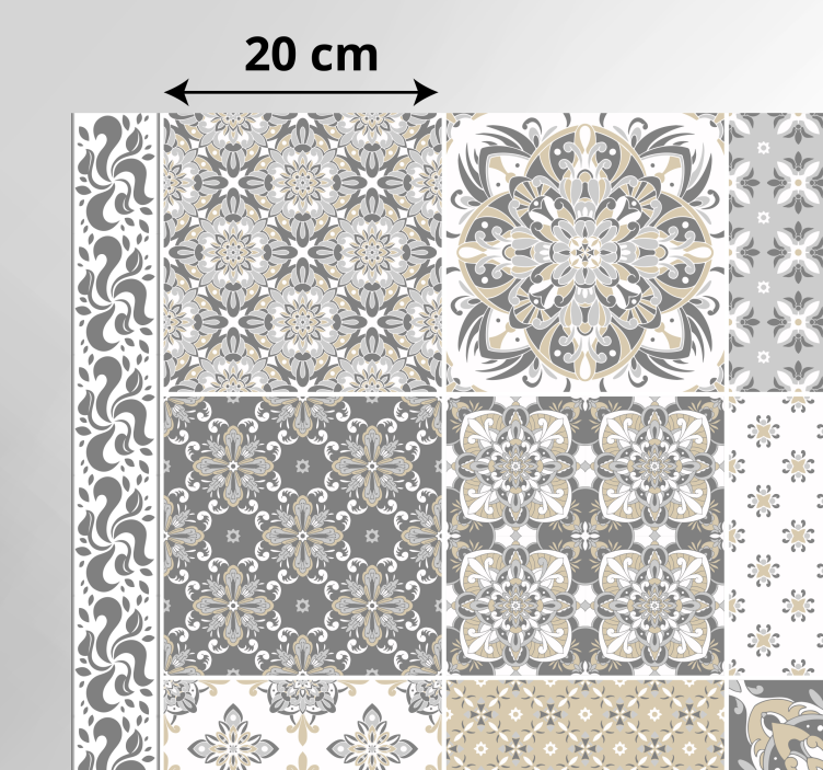 Vintage fayans desen karo halı - TenStickers