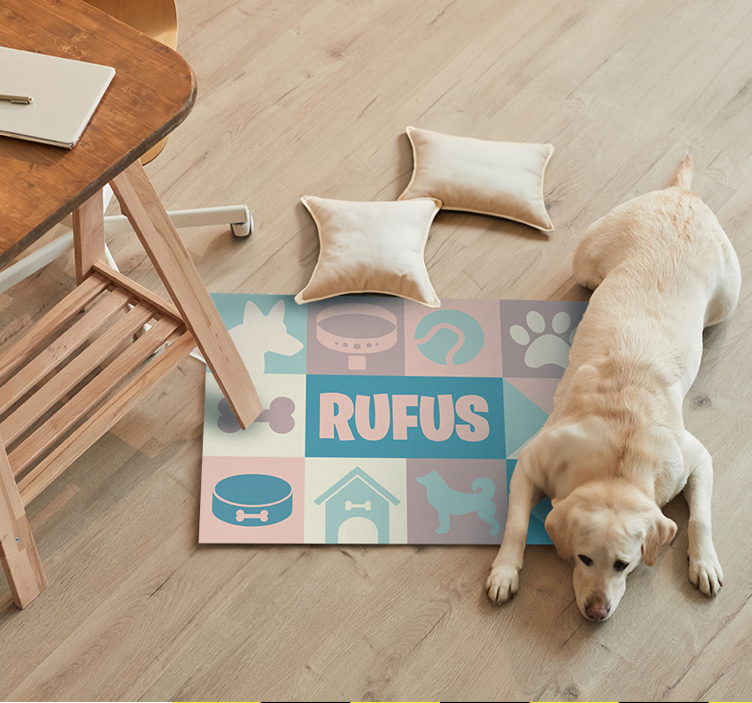 Kişiselleştirilmiş köpek simgeleri vinil zemin kilim - TenStickers