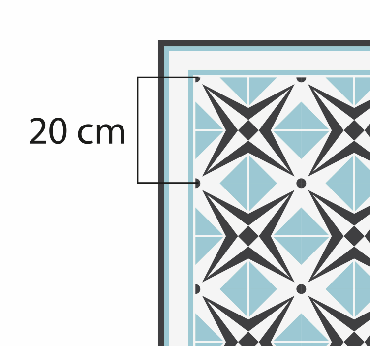 Yıldız mavi motif mozaic pvc halı - TenStickers