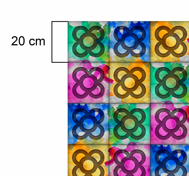 Renkli Panot KaplamaTurkish: Renkli Panot Kaplama vintage pvc hal - TenStickers