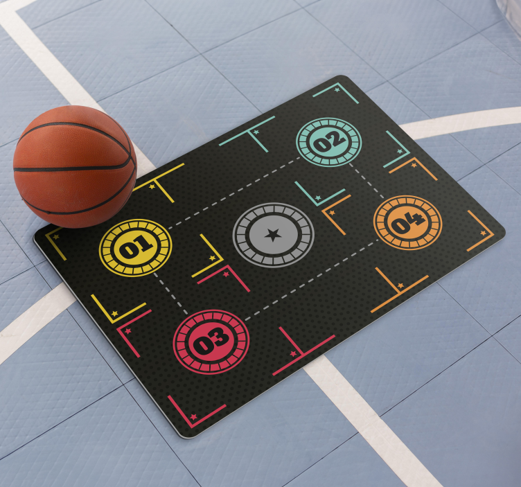 Basketbol antrenmanı dikdörtgen pvc halı - TenStickers