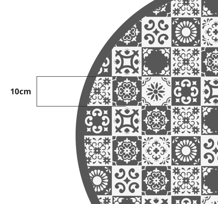 Gri ve beyaz fayans vinil yatak odası halı - TenStickers