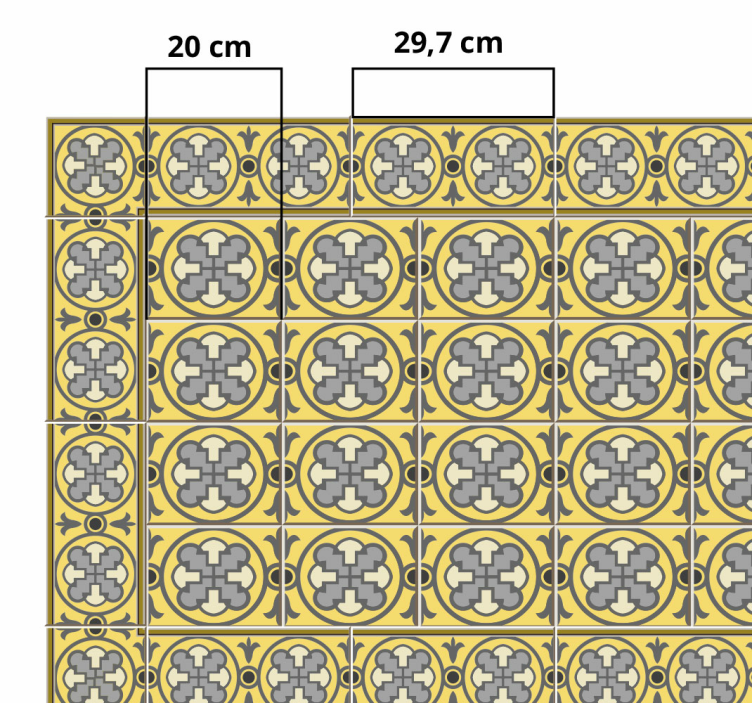 Vinil halı mutfak gri tonları ve sarı - TenStickers