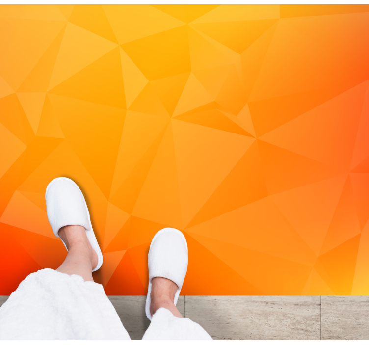 Soyut turuncu geometrik şekiller modern halı - TenStickers