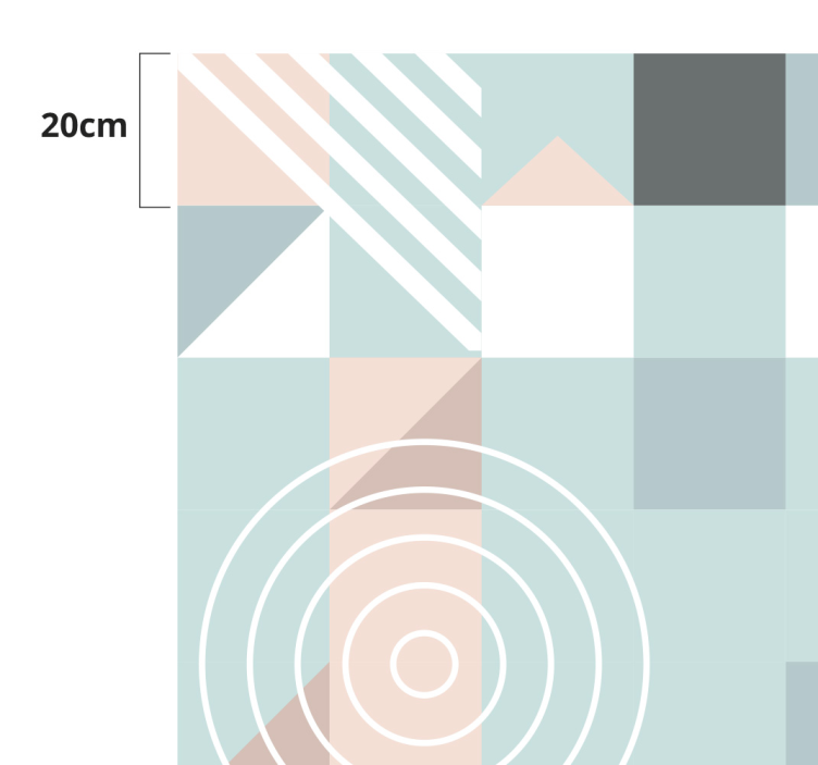 İskandinav geometrik pastel tonları vinil halı - TenStickers