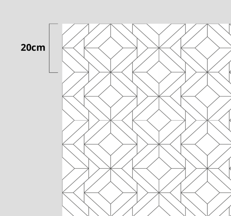 Beyaz japonya geometrik desen vinil halı - TenStickers