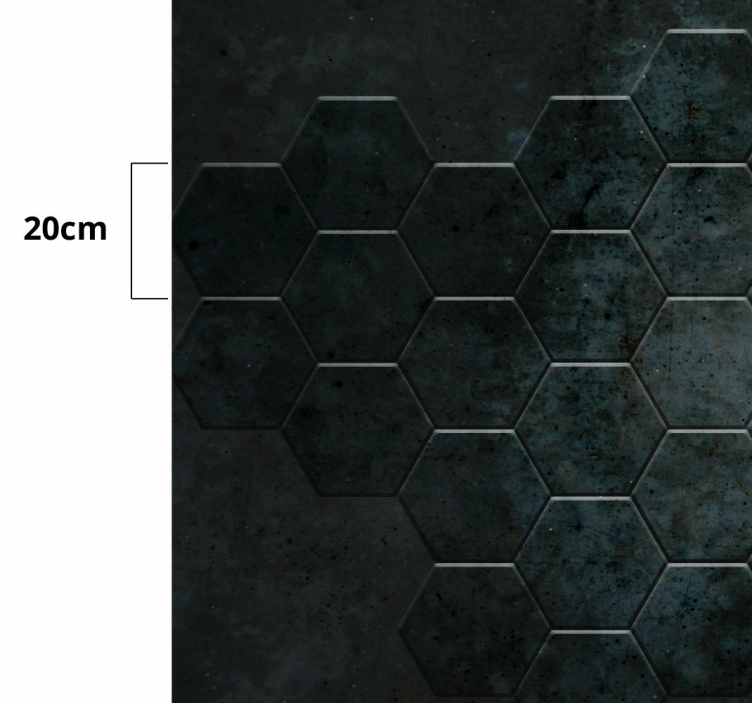 Altıgen desen fayans efekti pvc halı - TenStickers