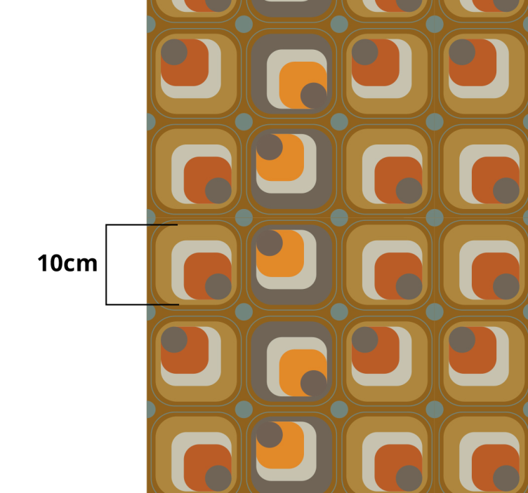 70'lerin retro kareleri desenli geometrik kilimler - TenStickers