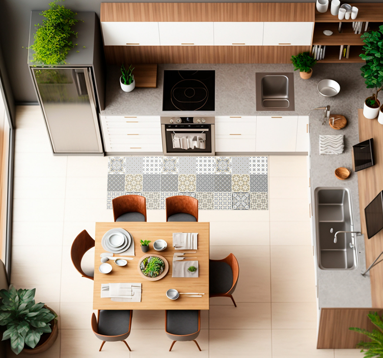 Fas tarzı kiremit efektli karo halı - TenStickers