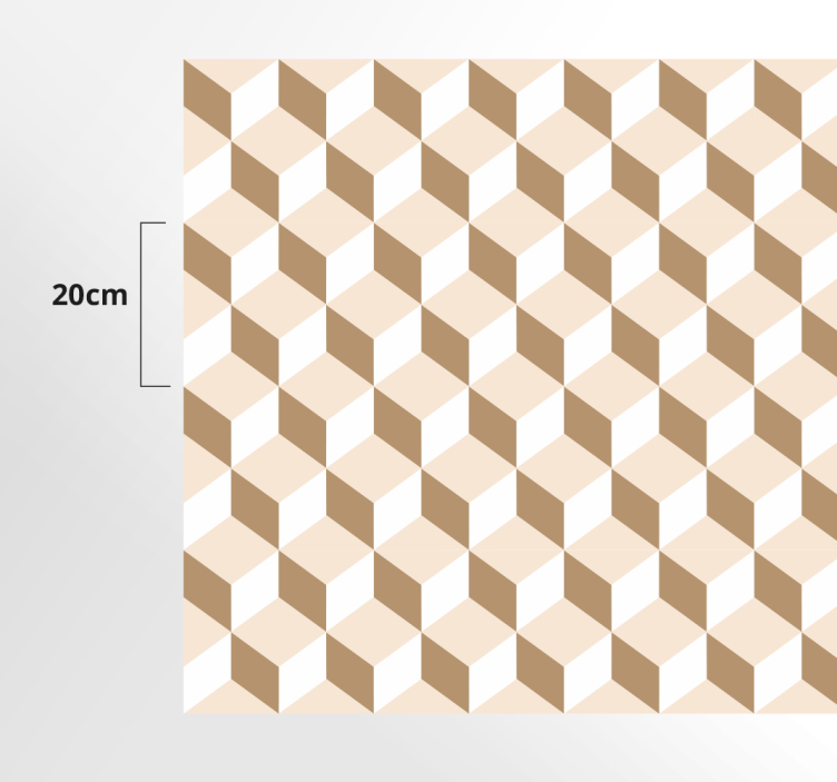Kübik petek deseni mutfak pvc halı - TenStickers