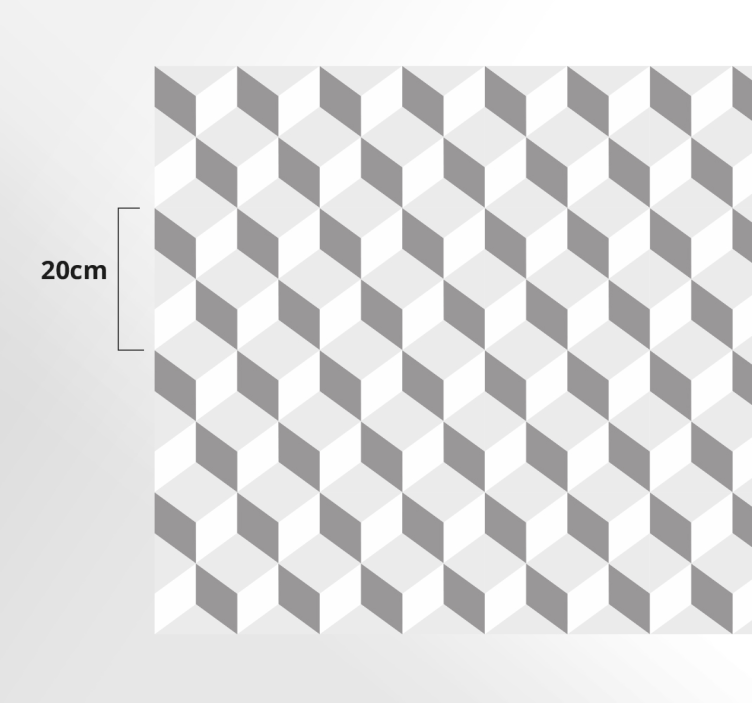 Gri küpler mutfak pvc halı - TenStickers