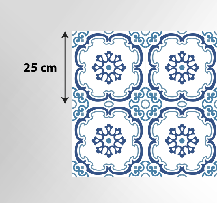 Portekizce çini deseni mutfak vinil kilim - TenStickers