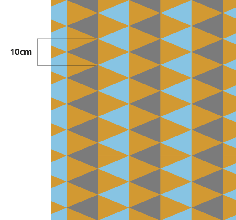 Turuncu, mavi ve gri üçgen geometrik kilimler - TenStickers