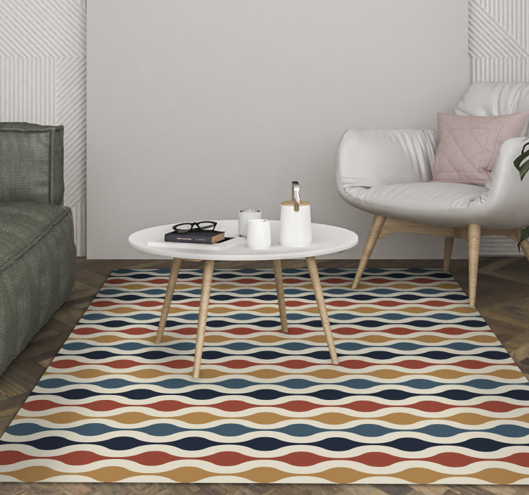 70s dalga vintage vinil halı - TenStickers