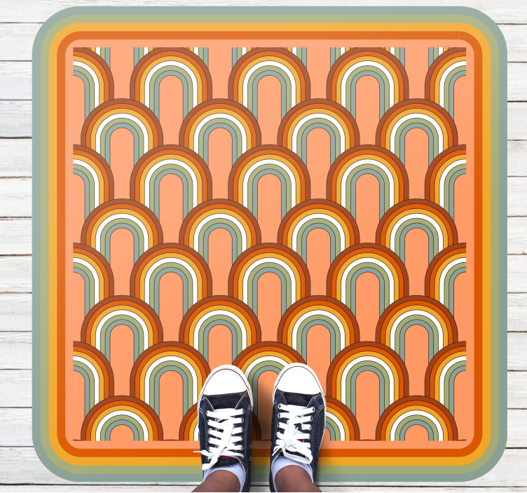 70'lerin desenli eski halı gibi gökkuşağı - TenStickers