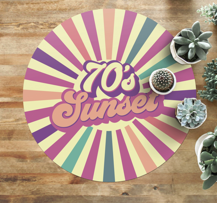 70'lerin gün batımı esintileri cümleleri ile pvc halı - TenStickers