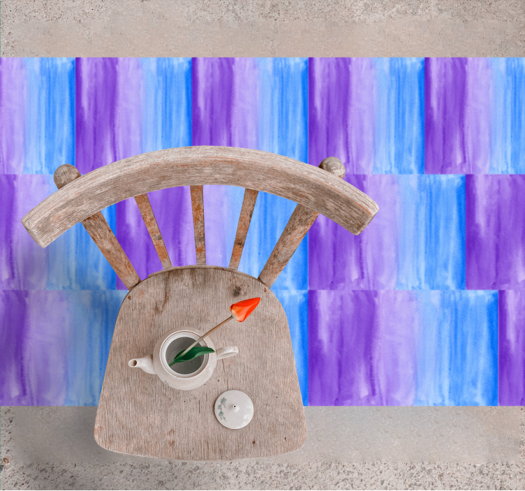 80'lerin elektrik mavisi desenli eski halı - TenStickers