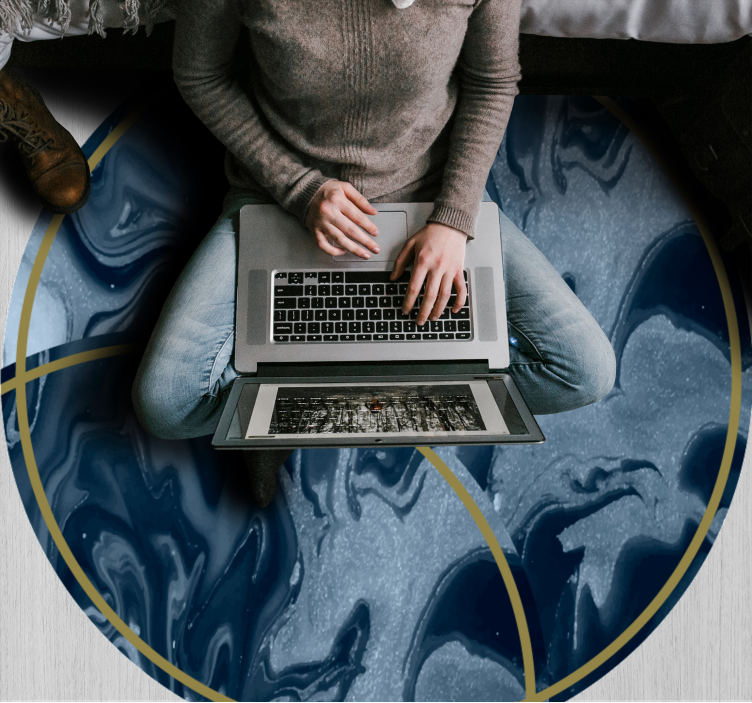 Abstract Marbled Circular Design doku pvc halı - TenStickers