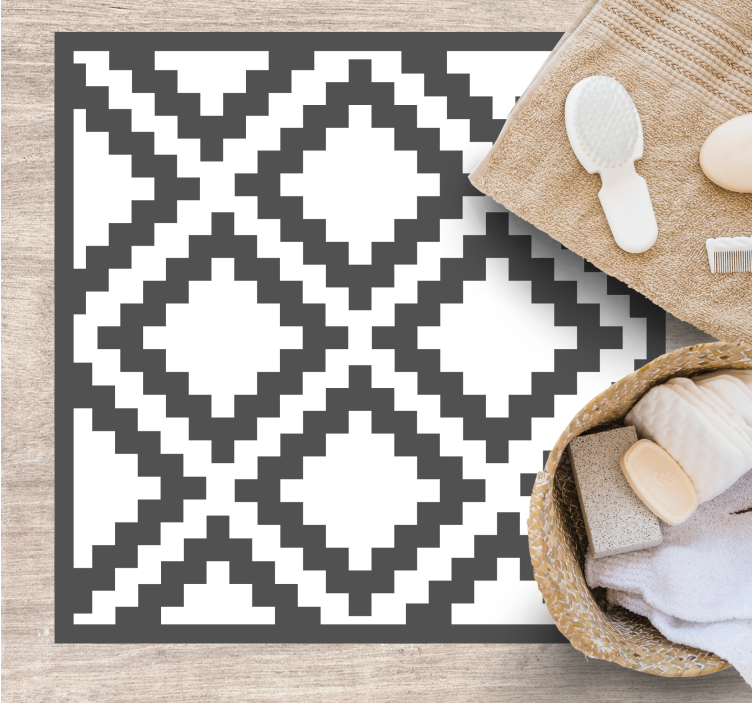Açık gri nordic geometrik desen etnik kilim - TenStickers