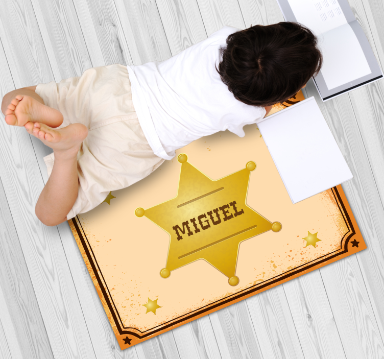 Adı ile Şerif rozeti adı vinil halı - TenStickers