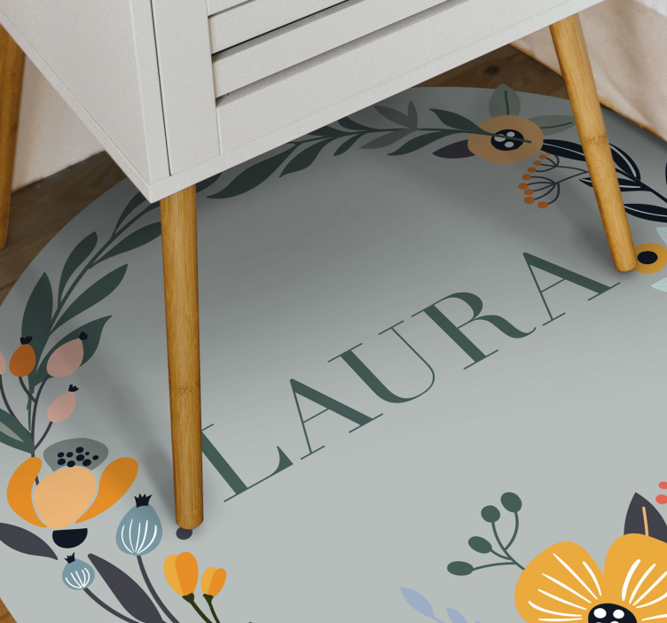 Adı vinil halı ile dekoratif çiçekler - TenStickers