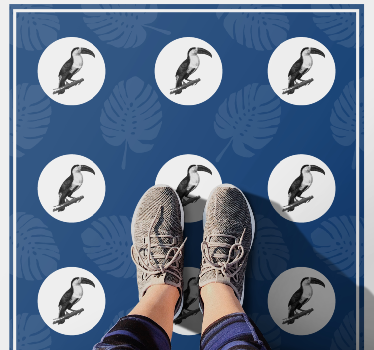 Afrika tarzı mavi kuş tasarım hayvan halısı - TenStickers