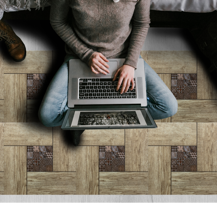 Ahşap dokulu karolar ahşap efektli vinil halı - TenStickers