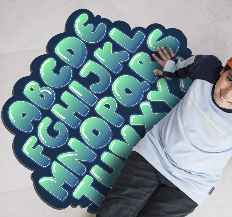 Alfabe bulutu alfabe pvc halı - TenStickers