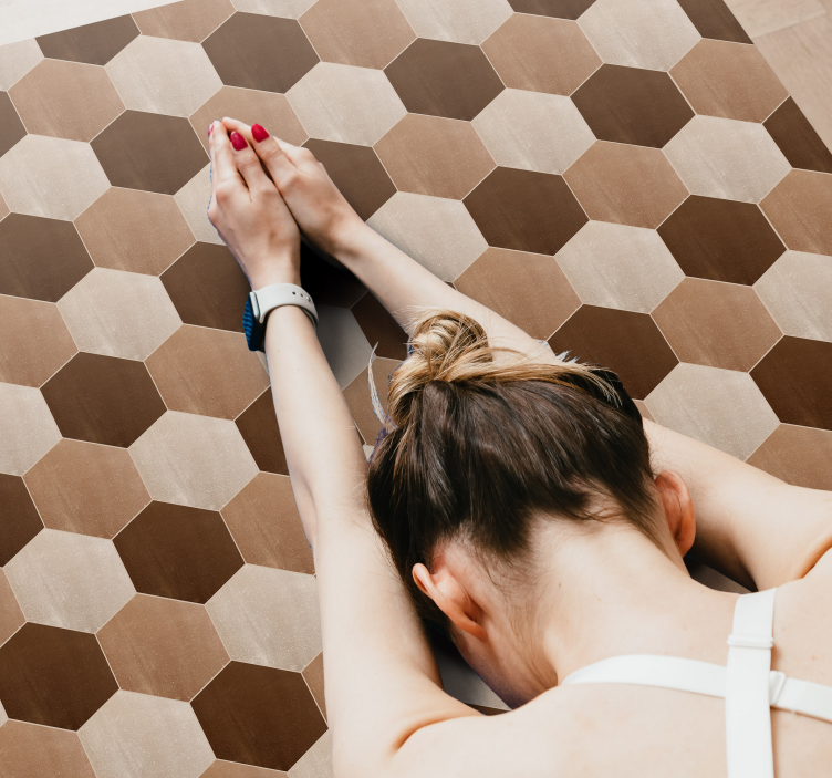 Altıgen ahşap doku vinil halı - TenStickers