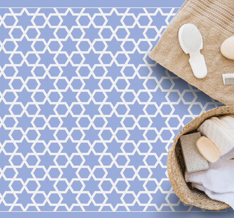 Altıgen yıldızlı motif geometrik pvc halı - TenStickers