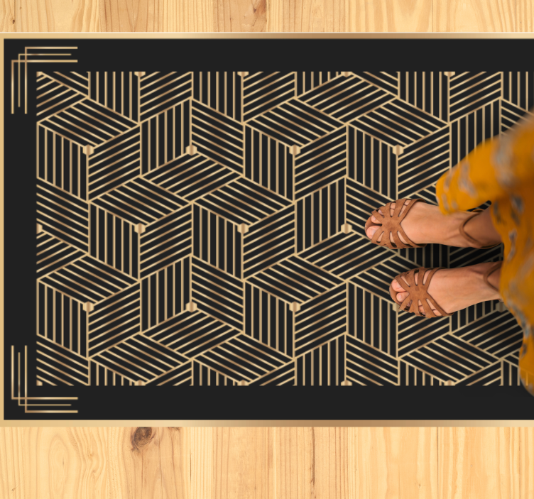 Altın geometrik deco desen geometrik kilim - TenStickers