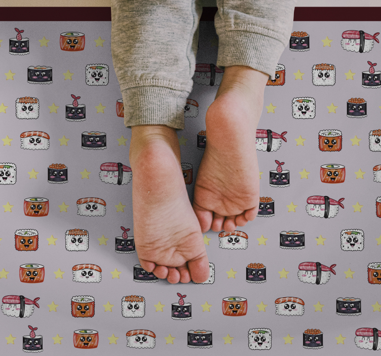 Anime suşi desen çocuklar vinil halı - TenStickers