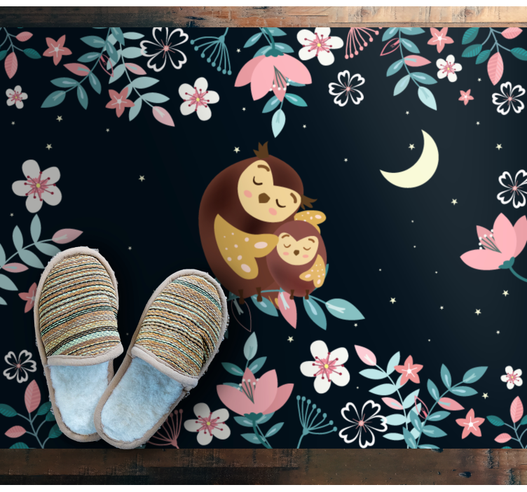 Anne baykuş sevgisi Hayvan pvc halı - TenStickers