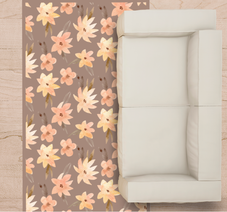 Aquarella pastel çiçekli kilim - TenStickers