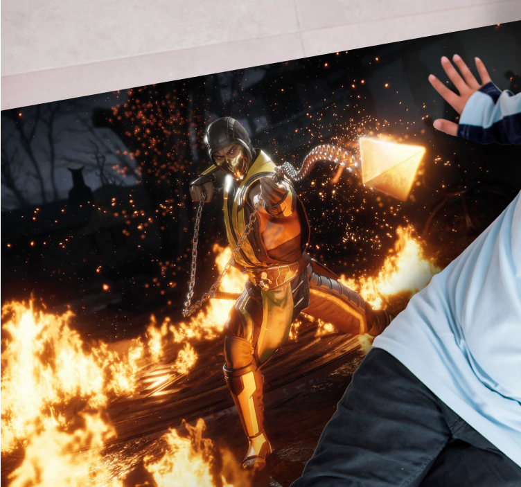 Ateşli karakter aksiyonu gençler pvc halı - TenStickers