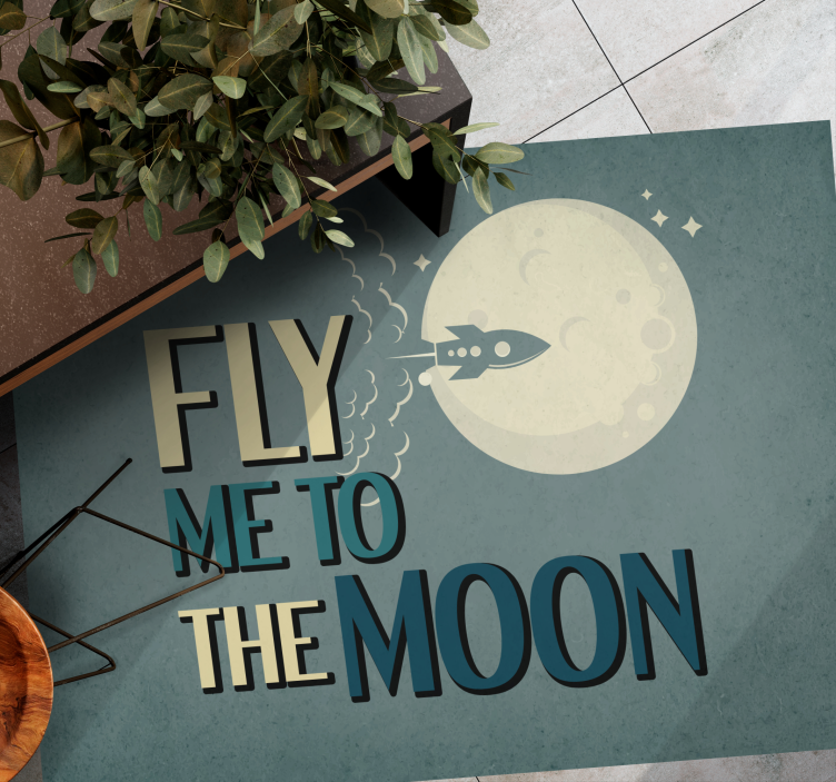 Ay'a roket minimalist pvc halı - TenStickers