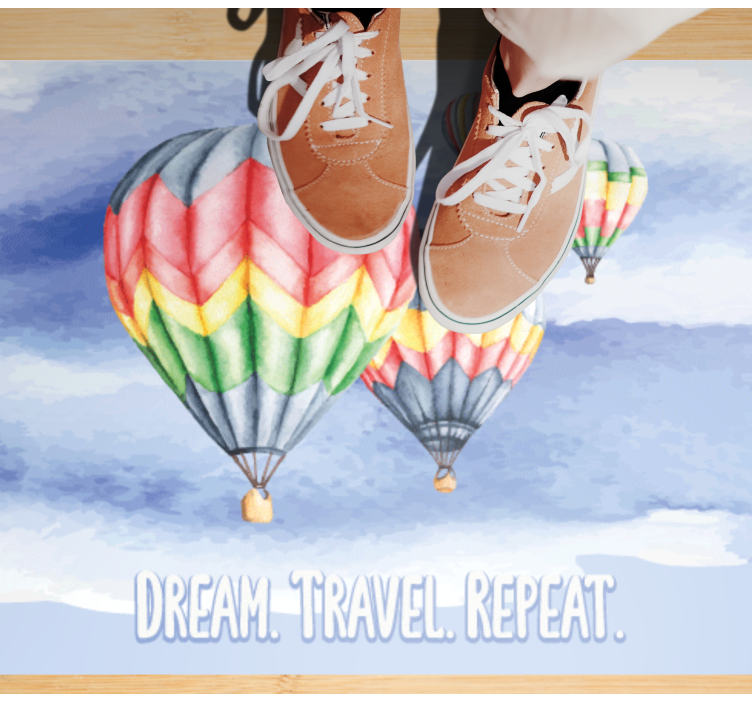 Balonlar dikdörtgen halı ile suluboya seyahat - TenStickers