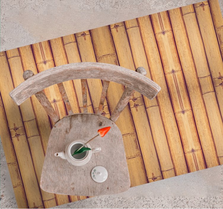 Bambu ahşap doku ahşap etkisi vinil halı - TenStickers