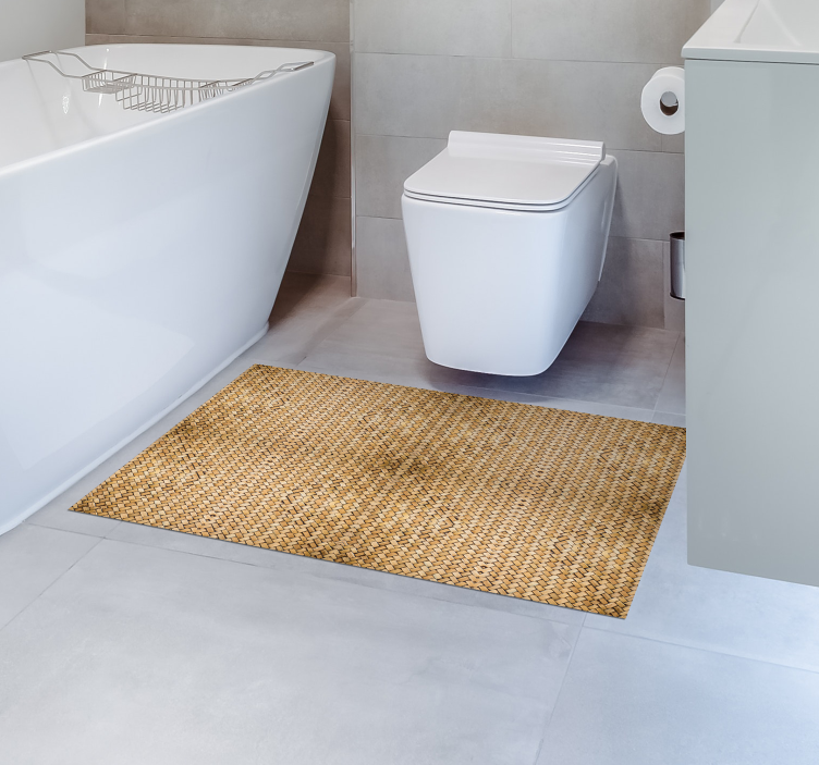 Bambu dokuma efektli ahşap görünümlü vinil halı - TenStickers