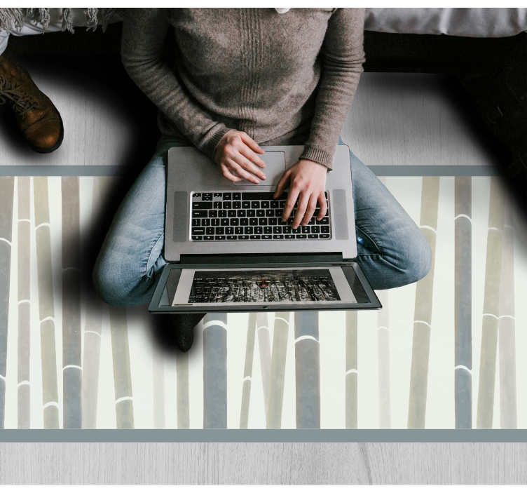 Bambu korusu deseni doğa pvc halı - TenStickers