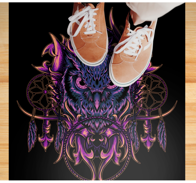 Baykuş rüya kapanı sanatı Hayvan pvc halı - TenStickers