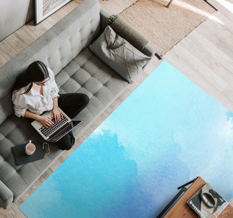 Bebek mavisi çimento taş yer karoları - TenStickers