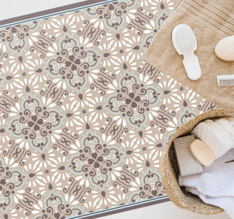 Bej beyaz mozaik vinil kilim karo halı - TenStickers