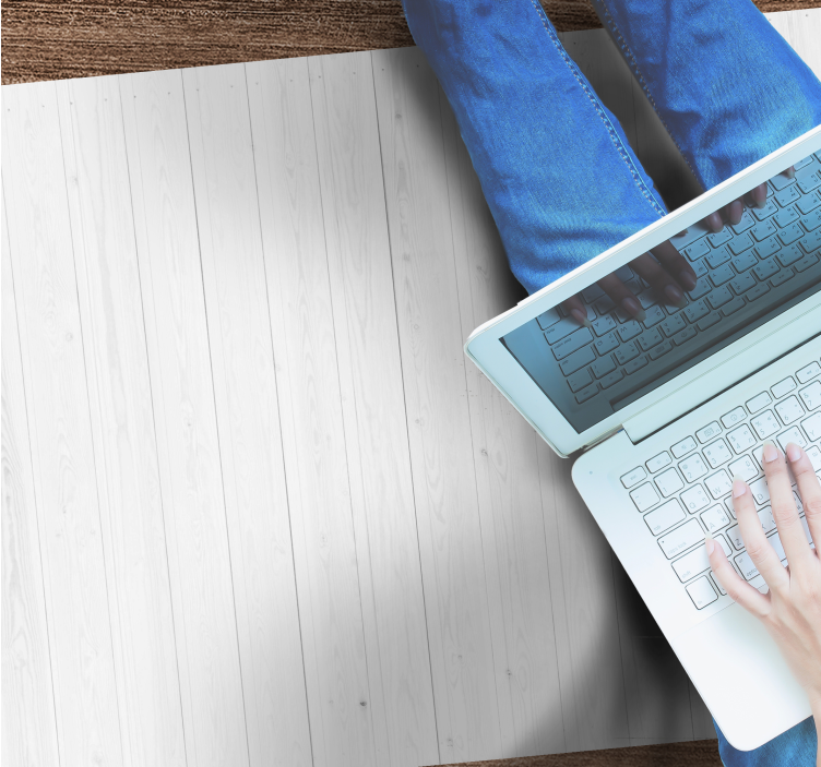 Beyaz ahşap "hamptons" desen doku halı - TenStickers